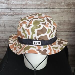 YETI Camouflage Brown Tan Duck Camo Boonie Bucket Hat
